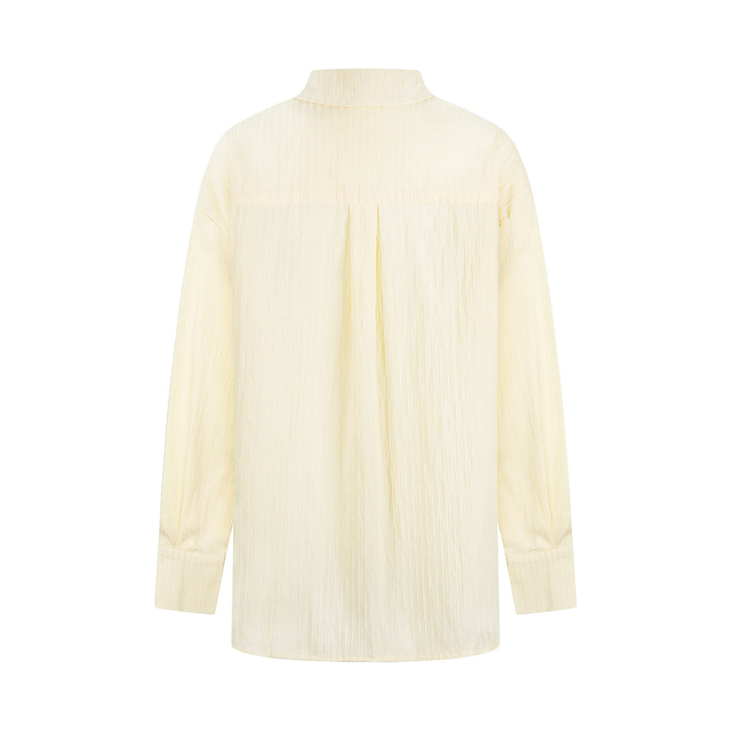 Belted Fitted Stripe Shirt Loose Slimming Sun Protection Top Date Outfit