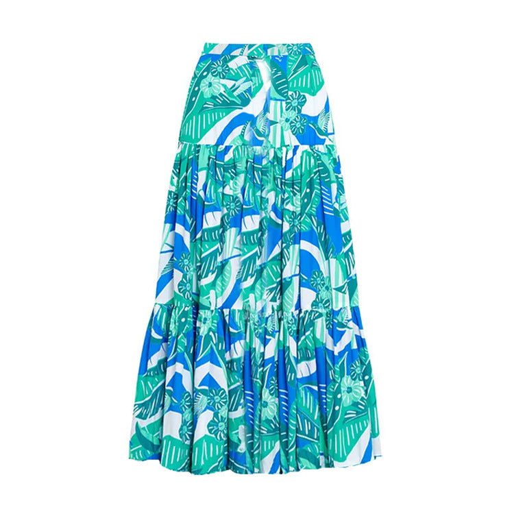 Print  Off-shoulder  Ruffle One-piece Swimwear