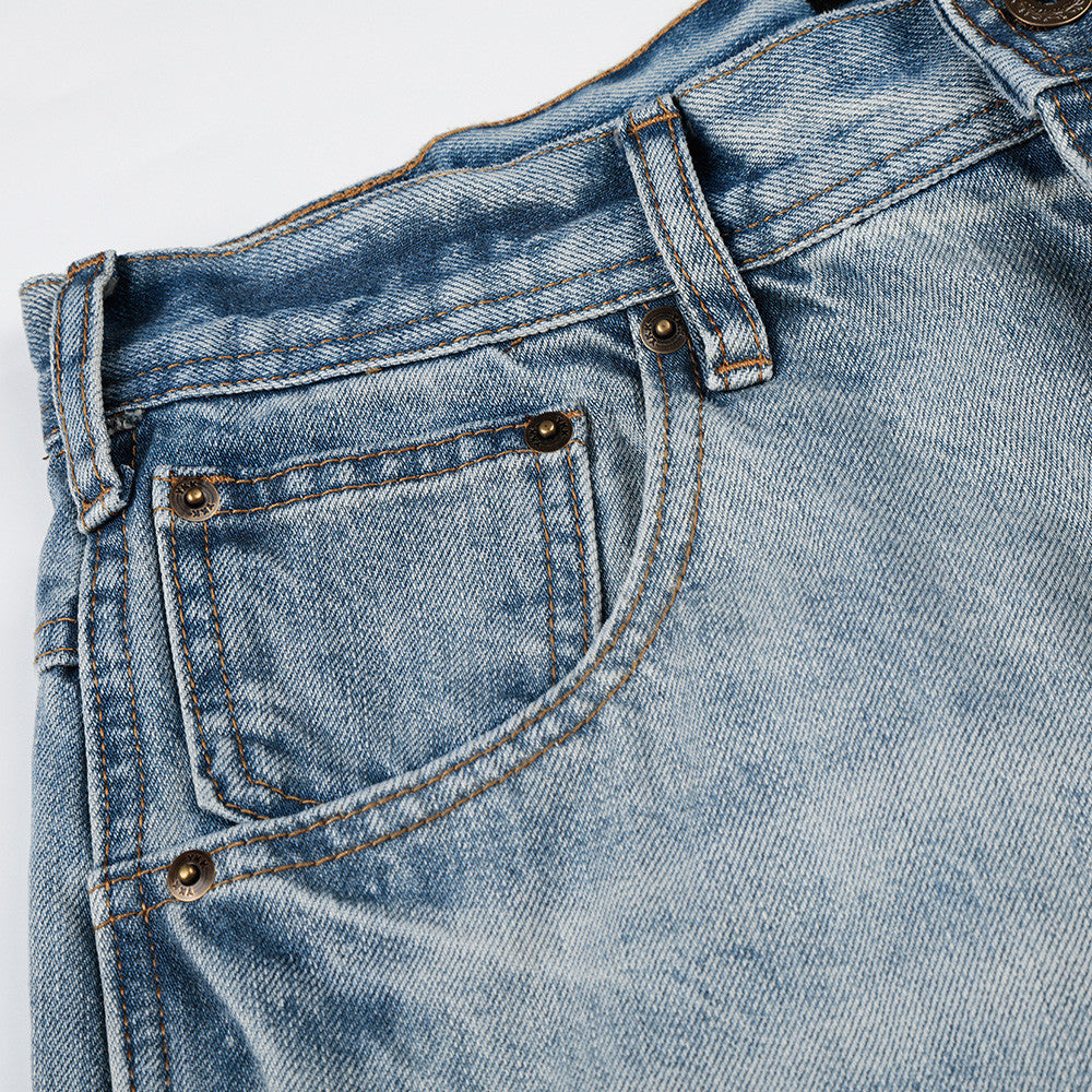 Grinding white gradient denim pants