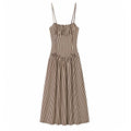 Striped poplin patchwork camisole dress