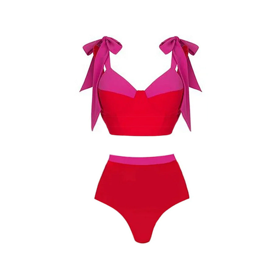 Butterfly Knot Strap One-Piece Swimsuit for Women, Beach Vacation Swimwear