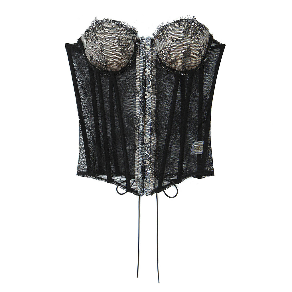 Lace Splicing Fitted Waistband Top with Strap Tube Top