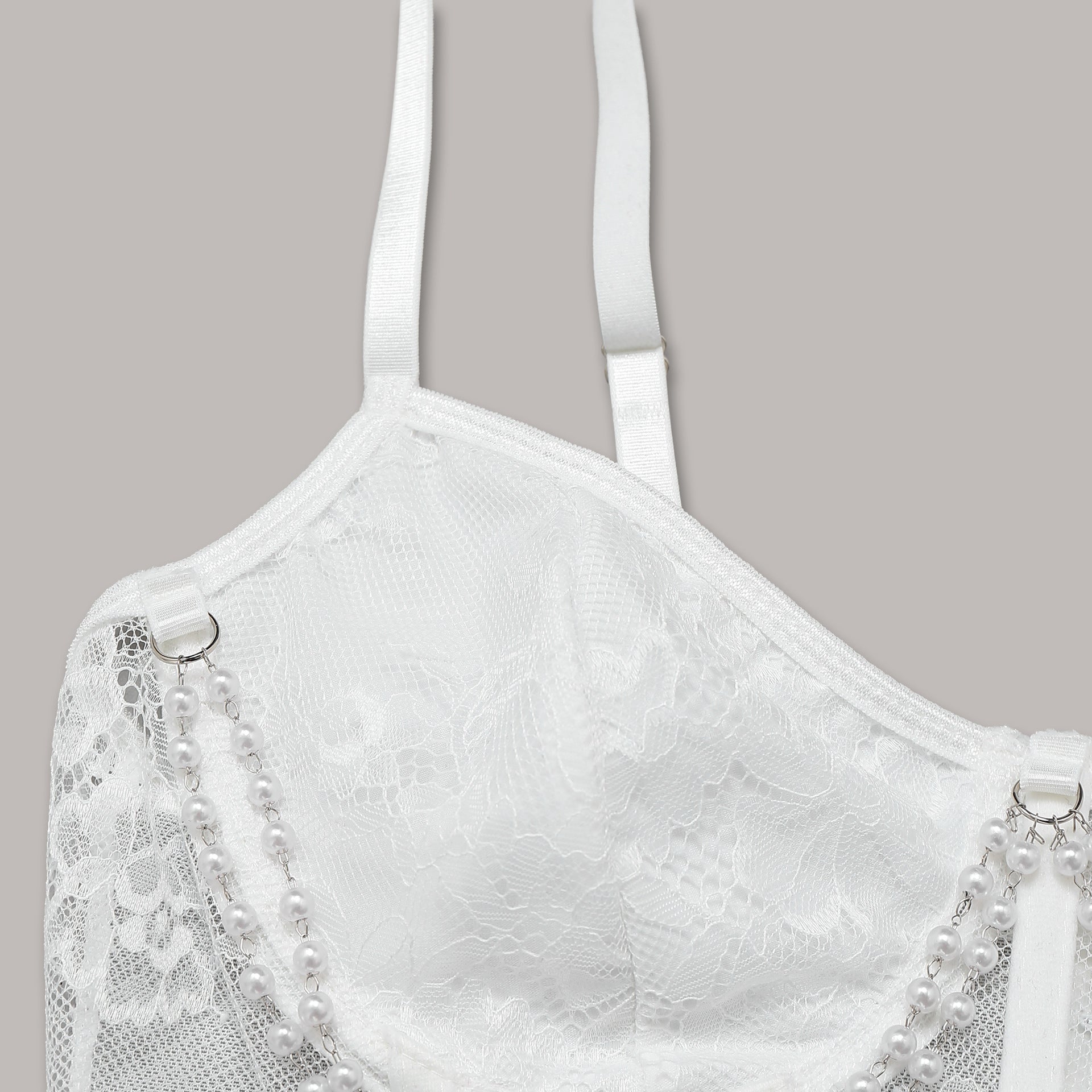Lace Fitted Bustier Boned Crop Top