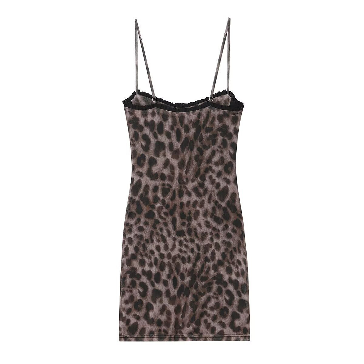 Spicy girl leopard print suspender dress