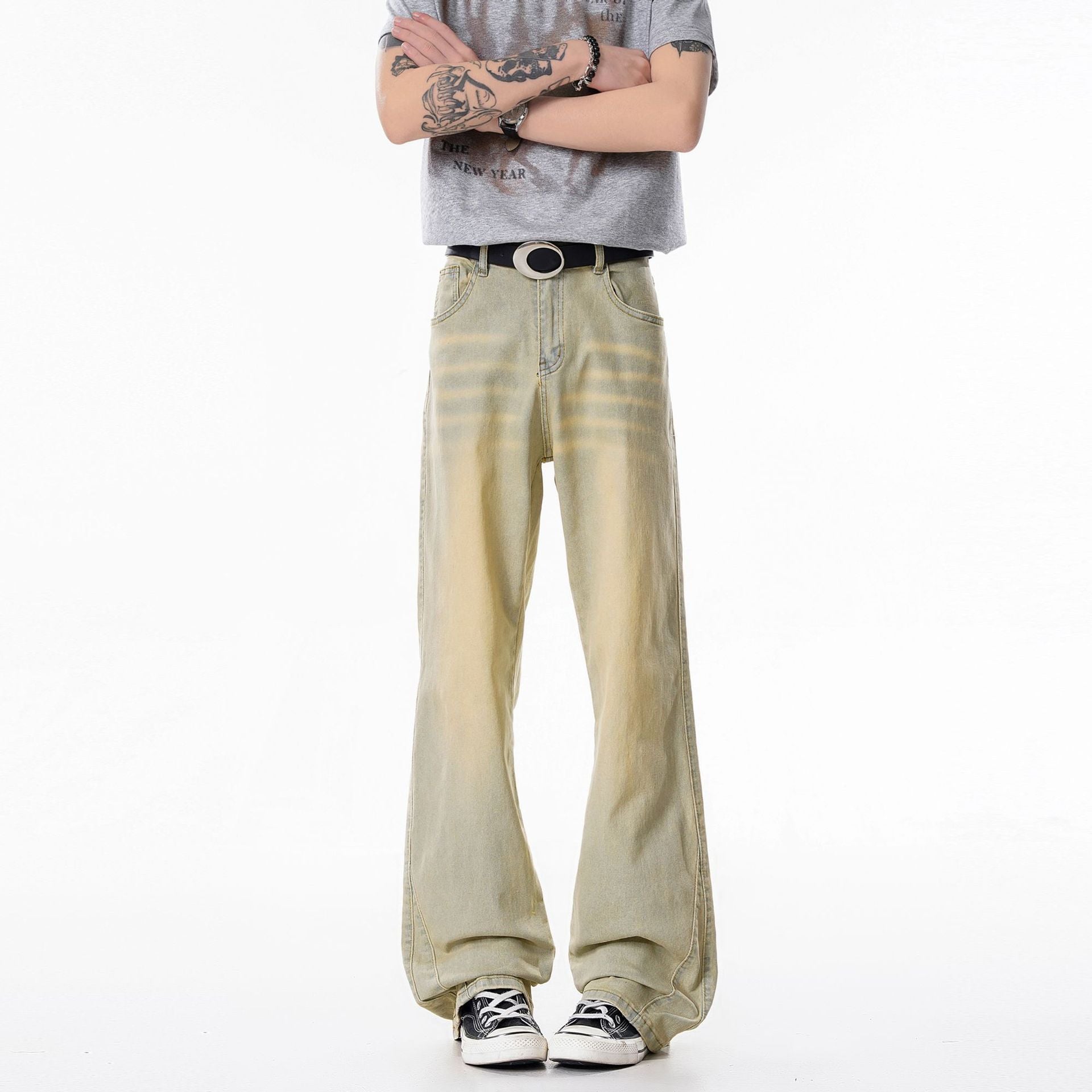 Slim Fit Straight Leg Denim Jeans Men