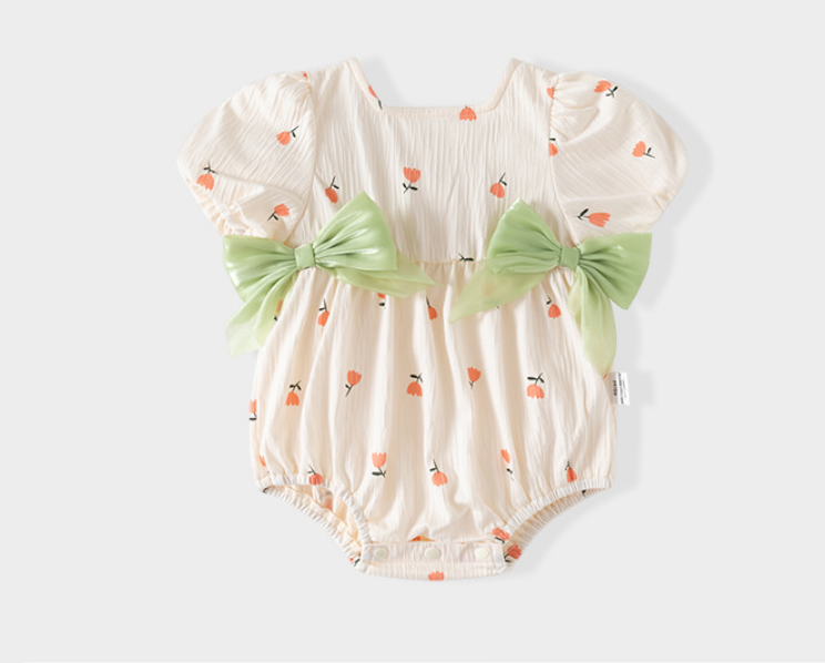 Short sleeved bow jumpsuit