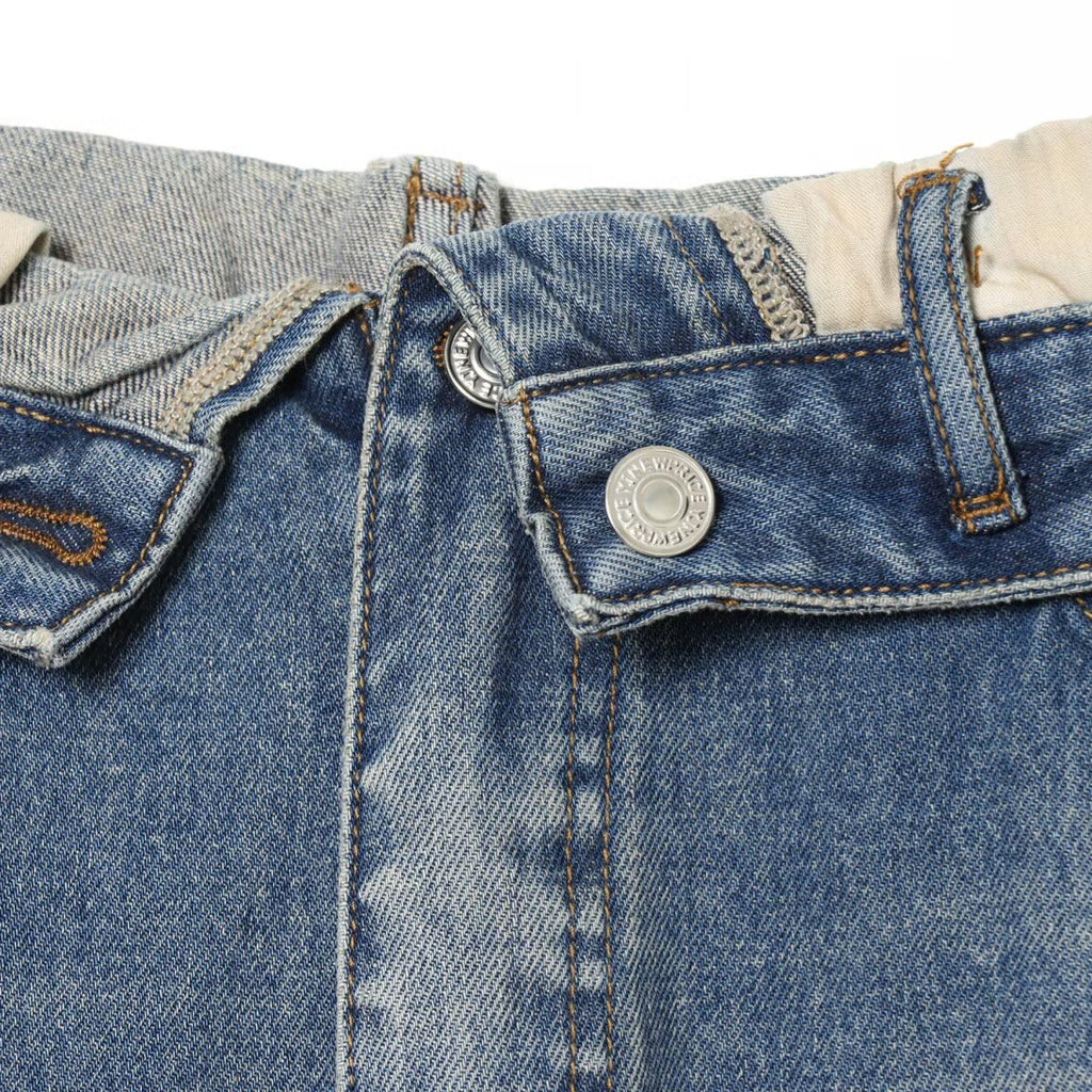 Street mid waist flared ripped jeans