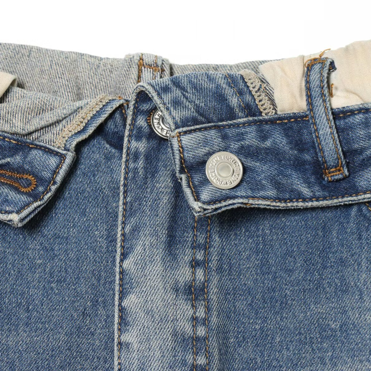 Street mid waist flared ripped jeans