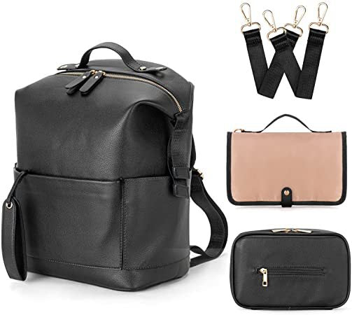 Mommy bag PU mommy bag large capacity mother and baby bag backpack
