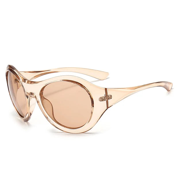 Oversized Oval Sunglasses Women Fashion Y2K Punk Men Outdoor Sports Sun Glasses Shades UV400