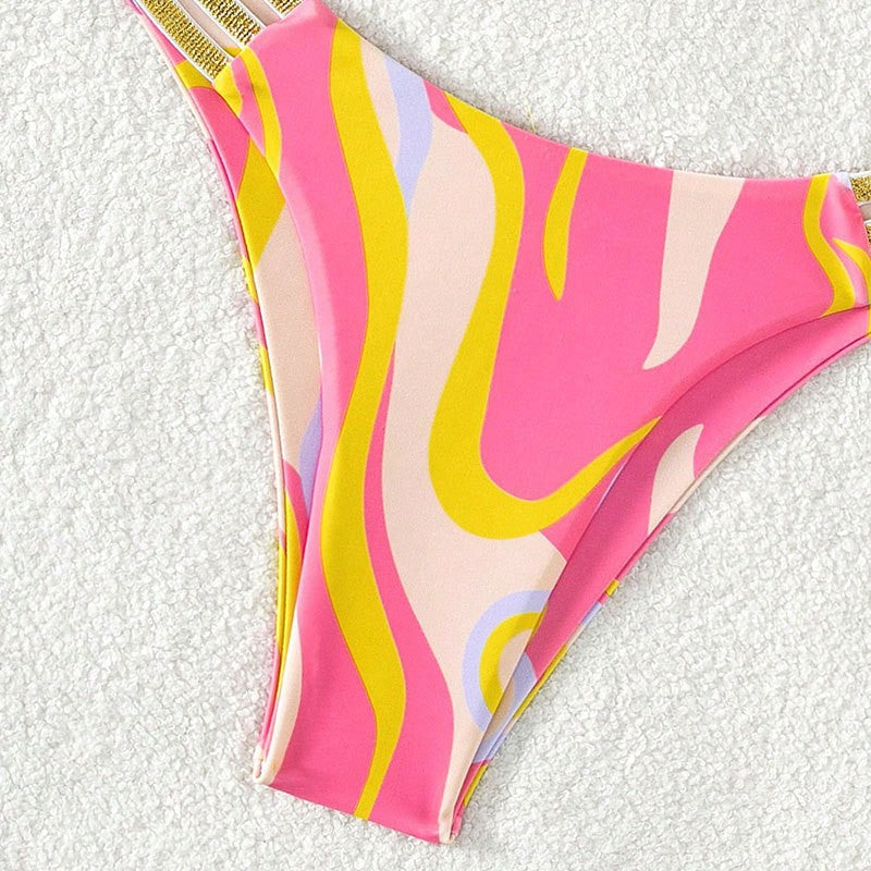 Ripple Pattern Bikini Set for Women