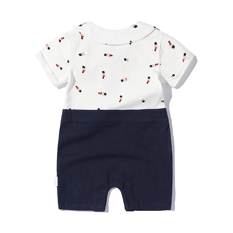 Short sleeved baby jumpsuit