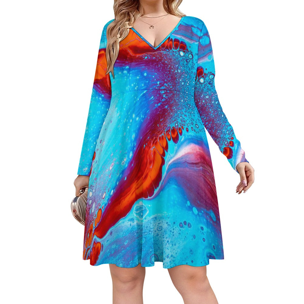 Oversized V-neck dress