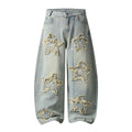 Frayed Star Wide Leg Pants for Women, Loose Knife-Edge Cut Slimming Long Pants