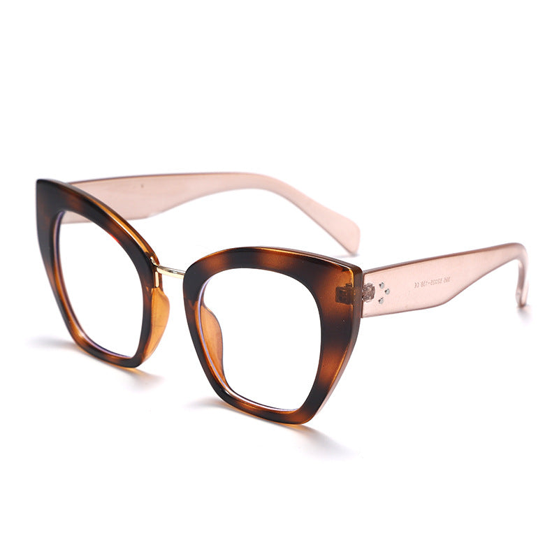 New Large Frame Personality 395 Anti-Blue Light Glasses Su Yan Net Red Swing Shot Flat Glasses Sunglasses