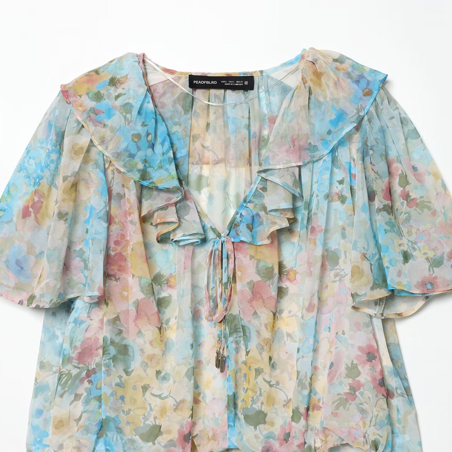 Flower printed layered decorative shirt