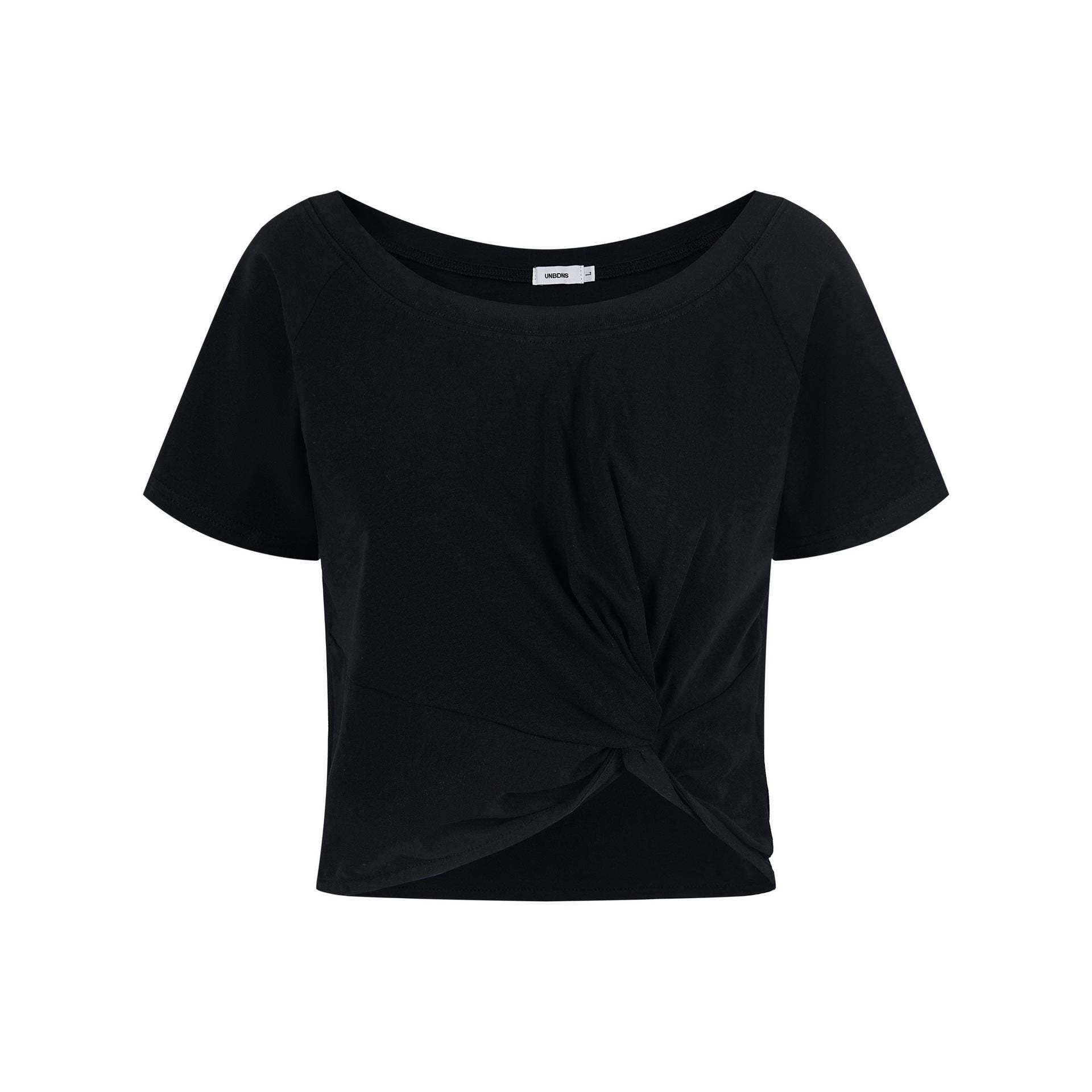 Women's Knitted Ribbed Fitted Wide Neck T-Shirt Short Crop Casual Short Sleeve