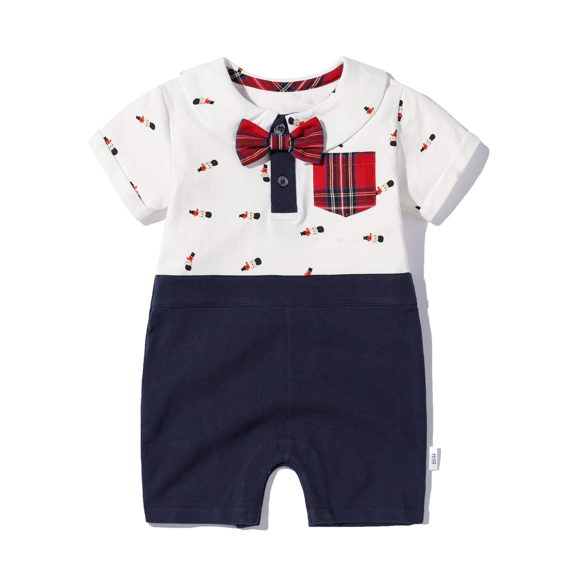 Short sleeved baby jumpsuit