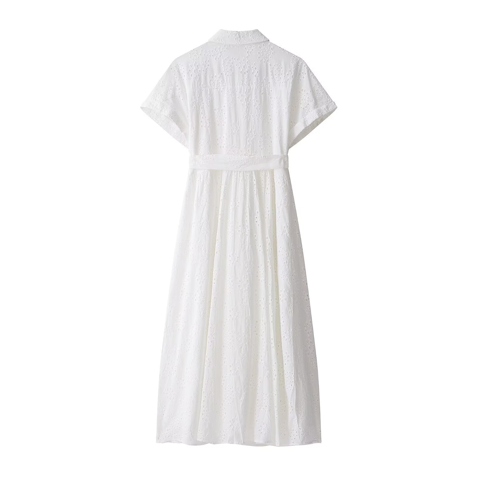 Elegant hollowed out embroidered dress