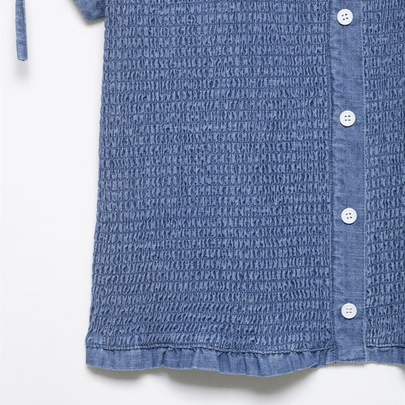Versatile honeycomb texture denim shirt