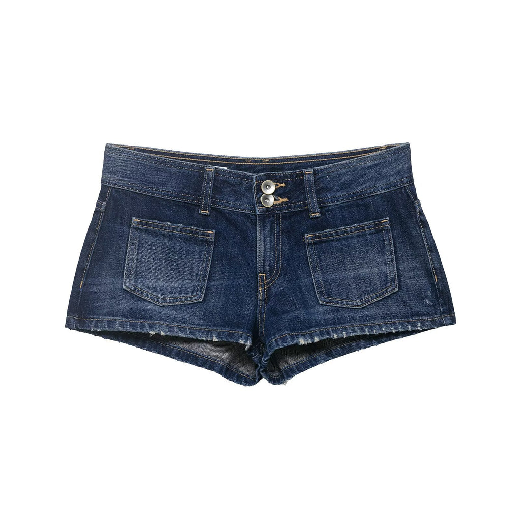 Street low rise mini denim shorts