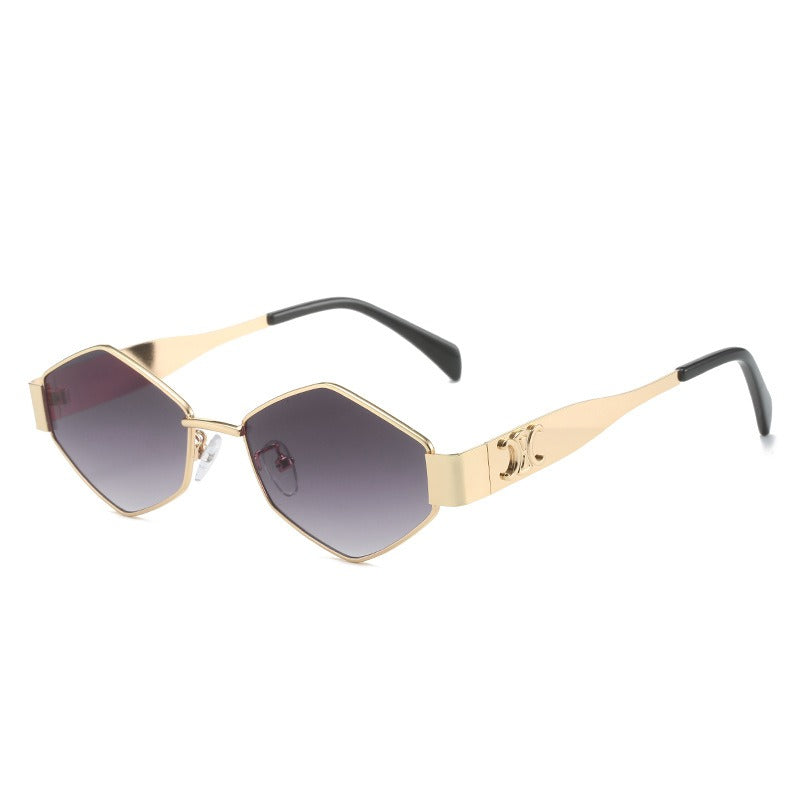 New triangular glasses, European and American ins, internet celebrity geometric polygon glasses, personalized hip-hop sunglasses