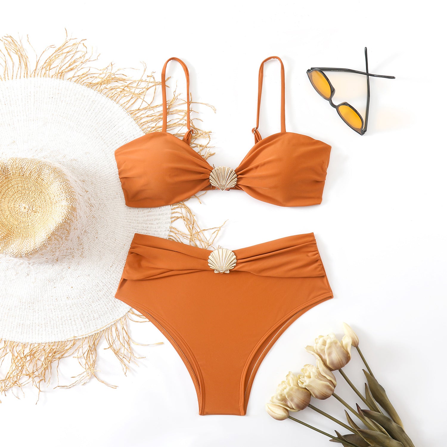 Split women's bikini swimsuit