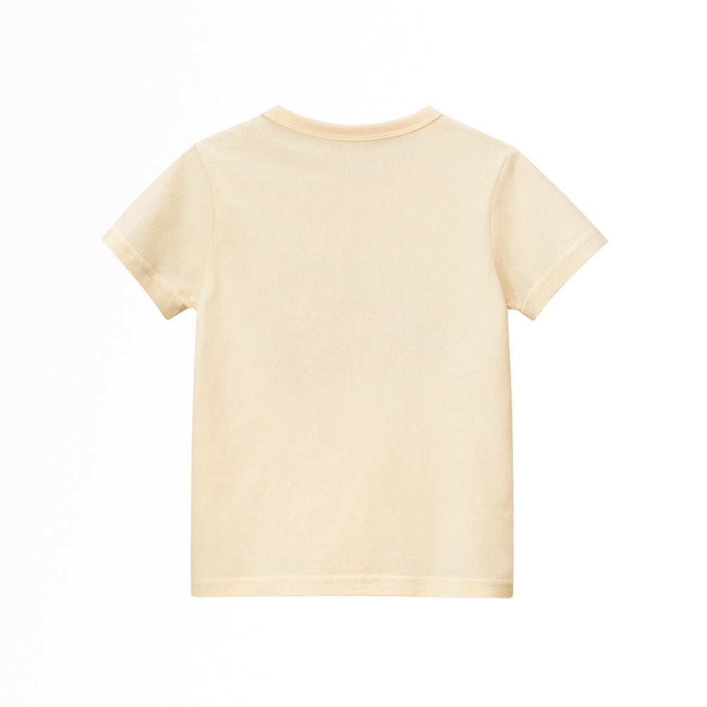 Round Neck Letter Print Short Sleeve T-Shirt