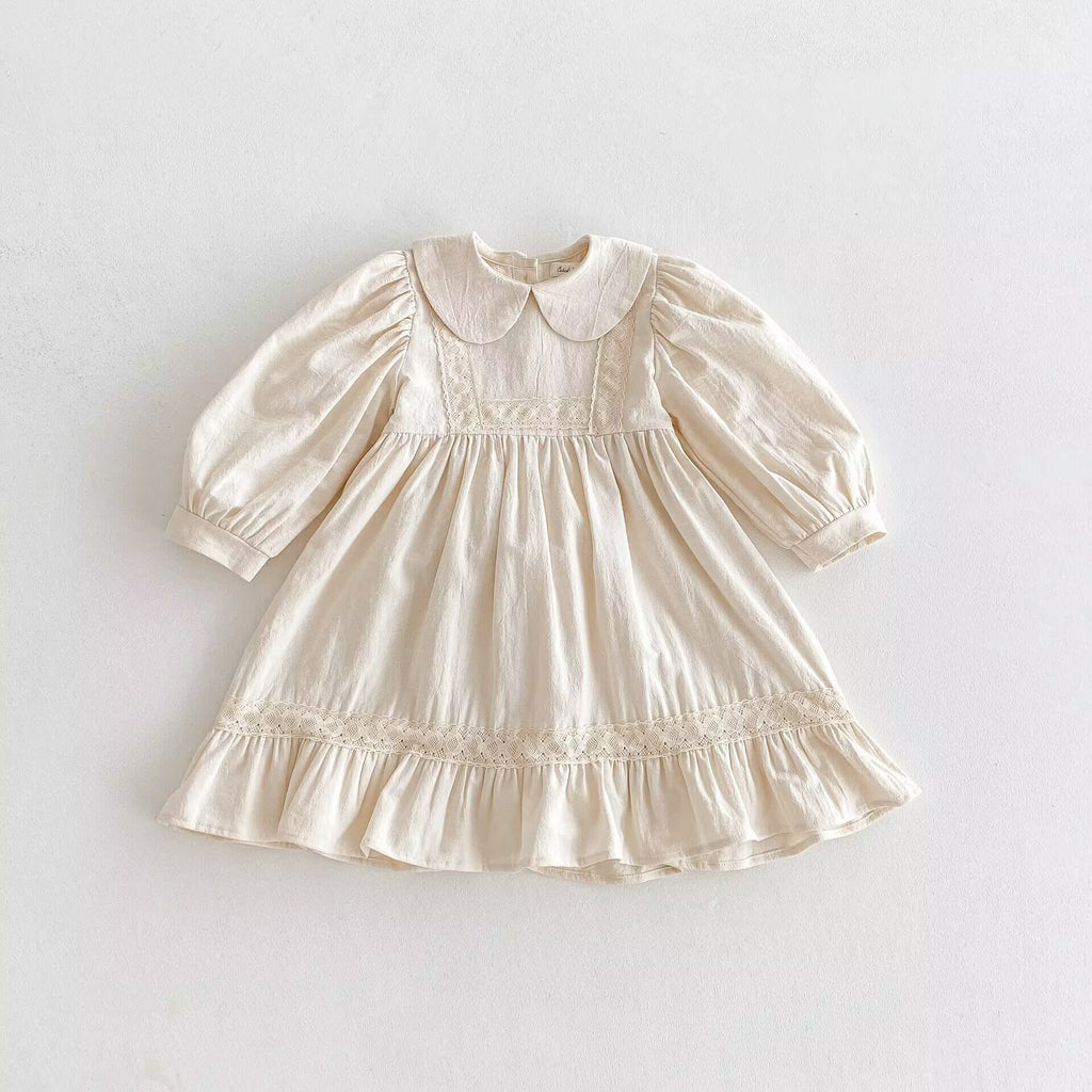 Girl's doll collar bow dress