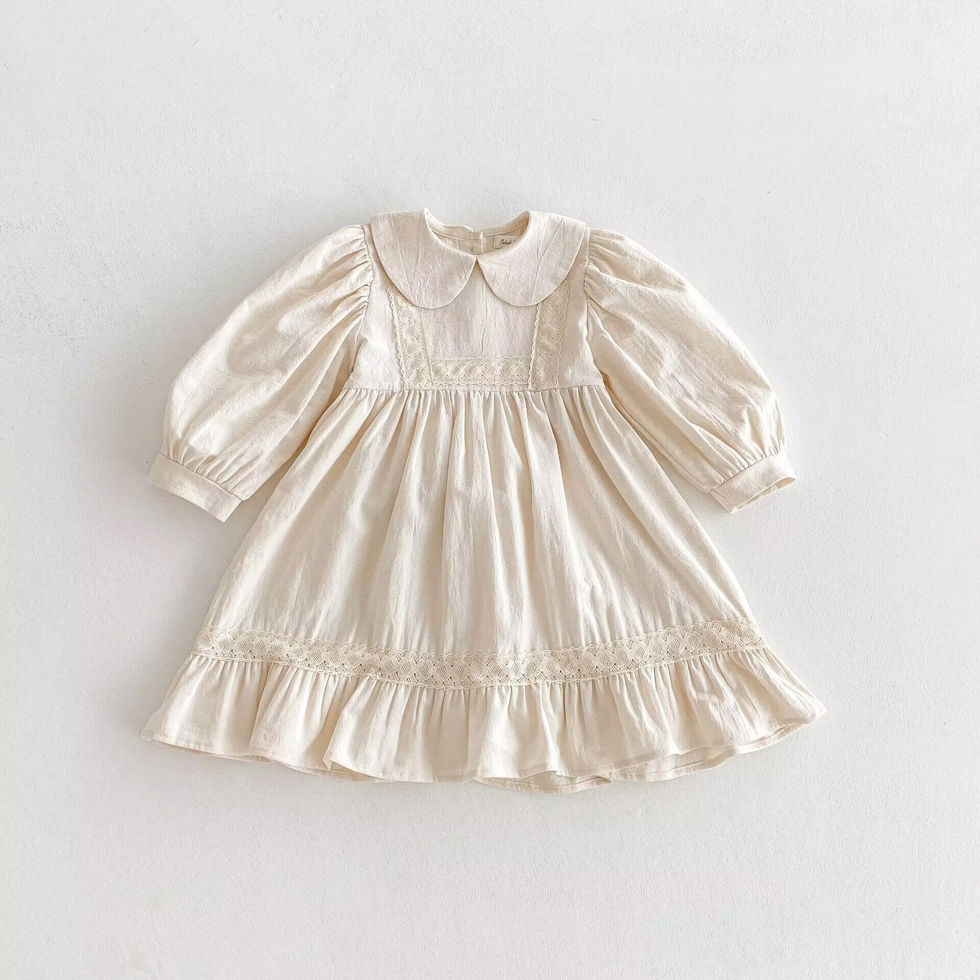 Girl's doll collar bow dress