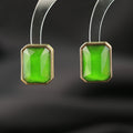 Gemstone inlaid zircon earrings three-dimensional geometric earrings