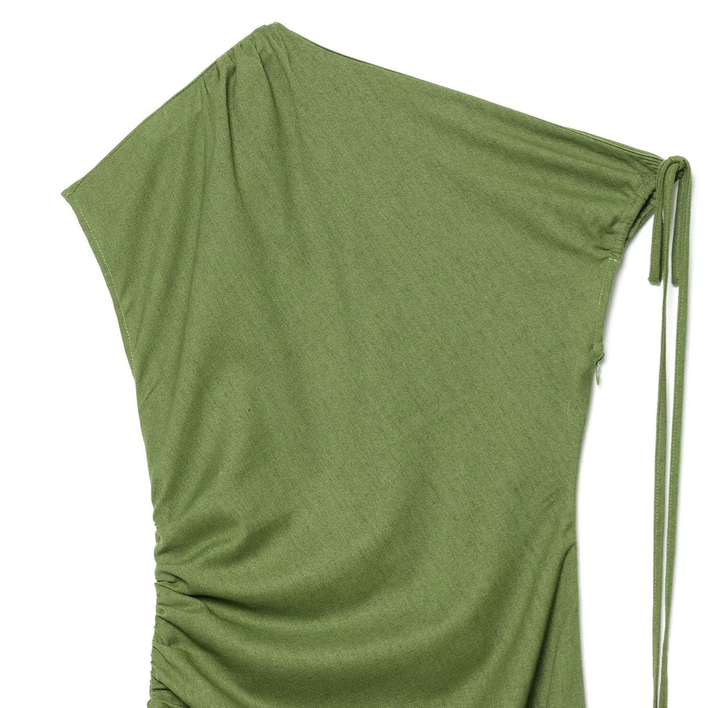Flax slim cut slit shoulder dress