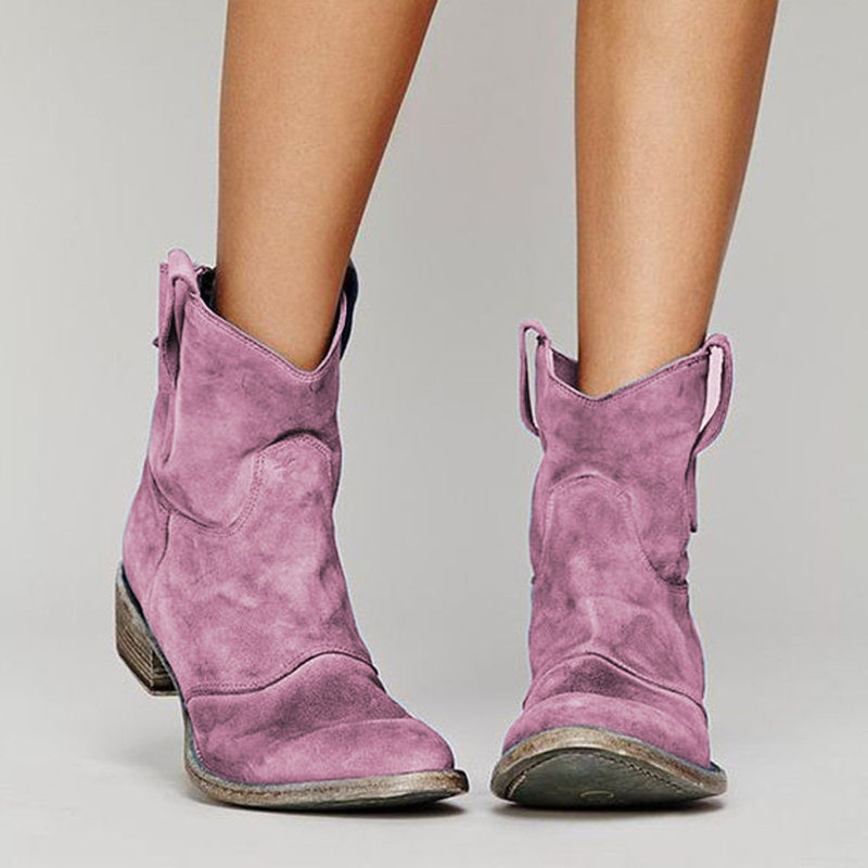 Comfortable low heeled oversized low cut women's boots