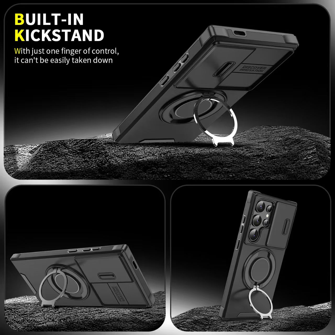 Samsung S26 Ultra Magnetic Rotating Car Mount Phone Case A17 Lens Flip Cover S25 Shockproof