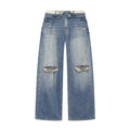 Street mid waist flared ripped jeans