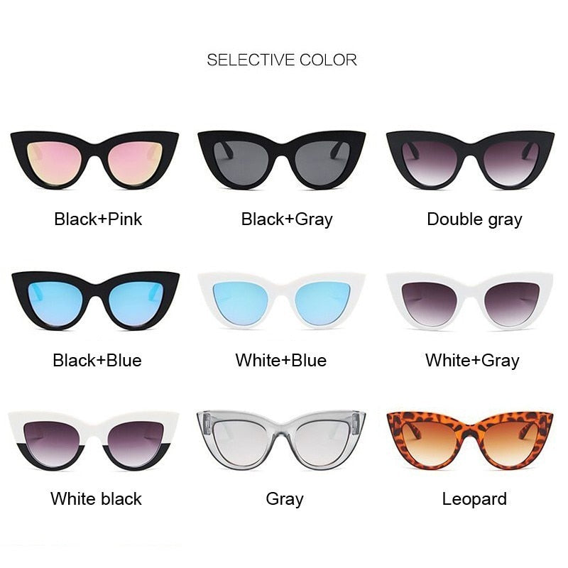Cat Eye Fashion Sunglasses Women Vintage Luxury Brand Designer Black Glasses Sun Glasses For female UV400 Eyewear Shades