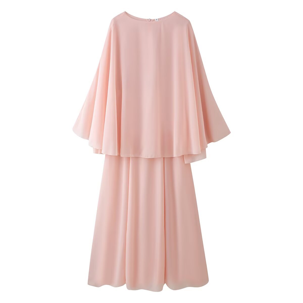 Commuting style loose and elegant long sleeved shawl dress