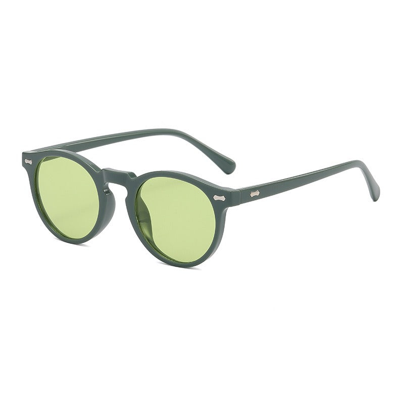 Fashion Sunglasses for Men Women Vintage Small Round Frame Sun Glasses Yellow Lens UV400 Goggles Shades Eyewear