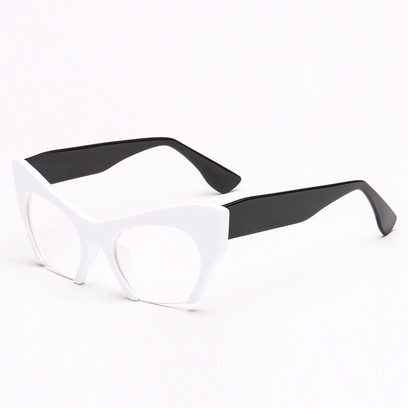 New Film Female Glasses Frame Half-Frame Cat Eye Personality Frame