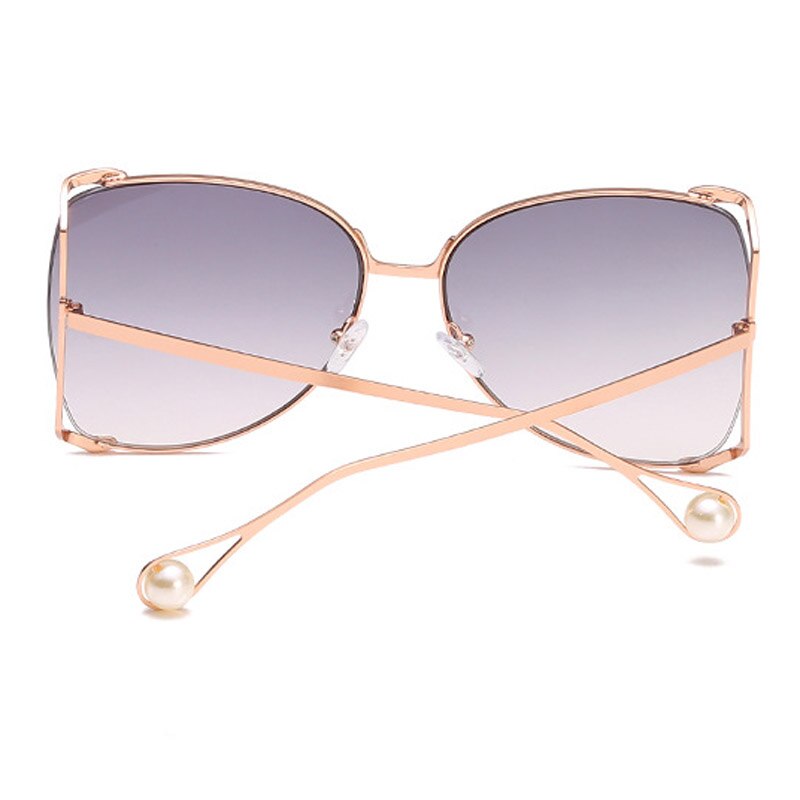 Oversized D Square Sunglasses Women 2023 Luxury Brand Cat Eye Clear Shades Glasses Pearl Fashion Half Frame Sun Glasses Ladies