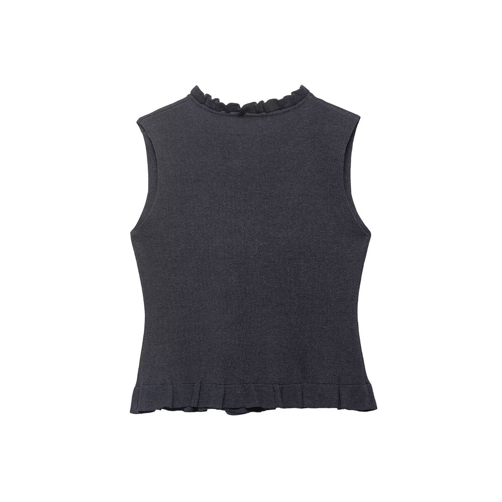 Stacked decorative soft sleeveless top