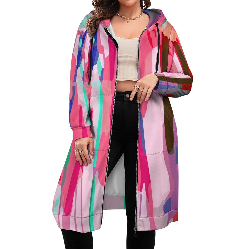 Women's full print long Hoodie