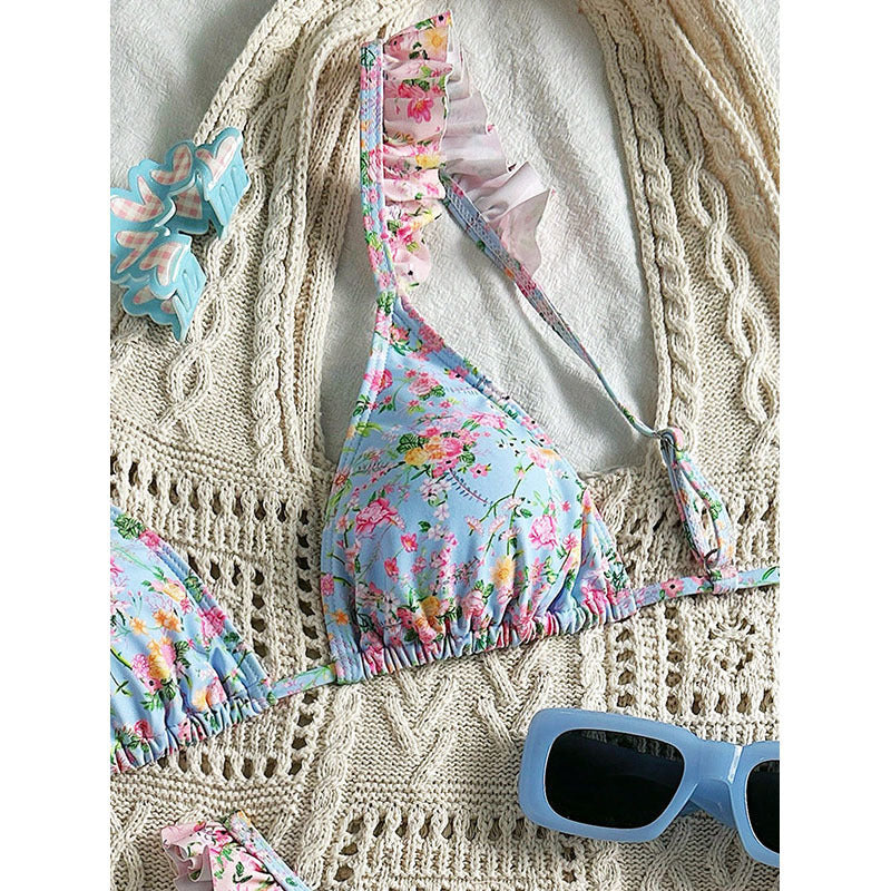 Lace up bikini high waist