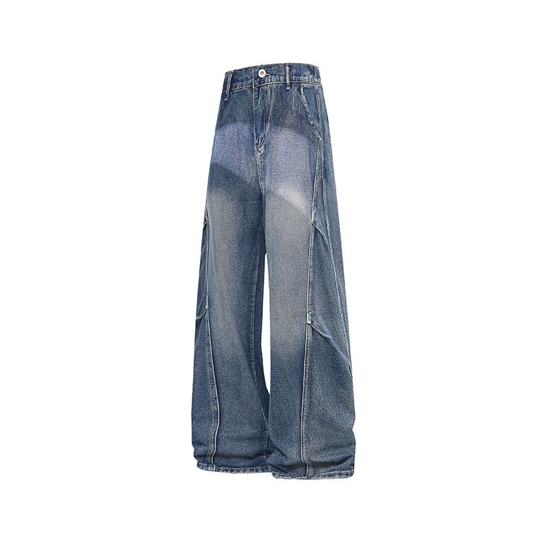 Denim Pants Men's Design Desert Style Flared Tapered Fit Casual Straight Leg Jeans