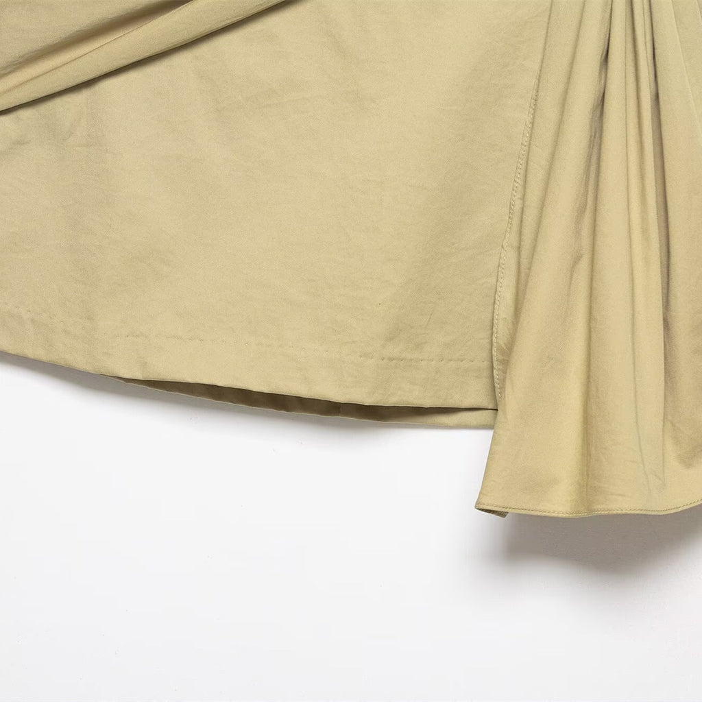 French lace up design twill A-line skirt