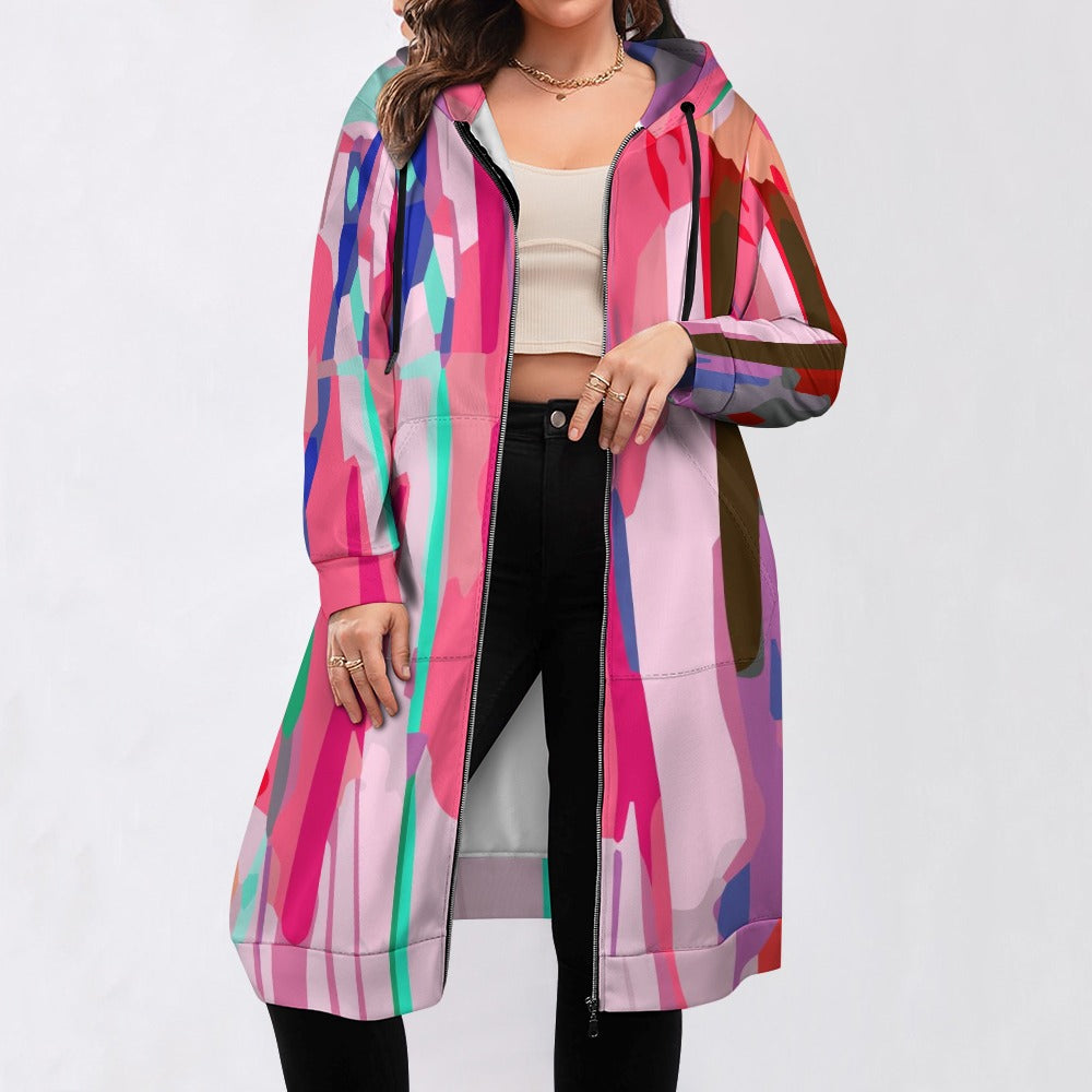 Women's full print long Hoodie