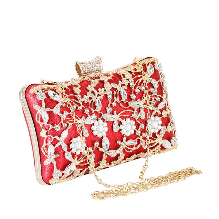 Dinner bag, European and American women's handbag with diamond inlay, banquet handbag, formal dress, evening bag, women's bag
