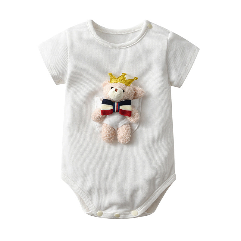 Round neck short sleeved baby bag fart jacket