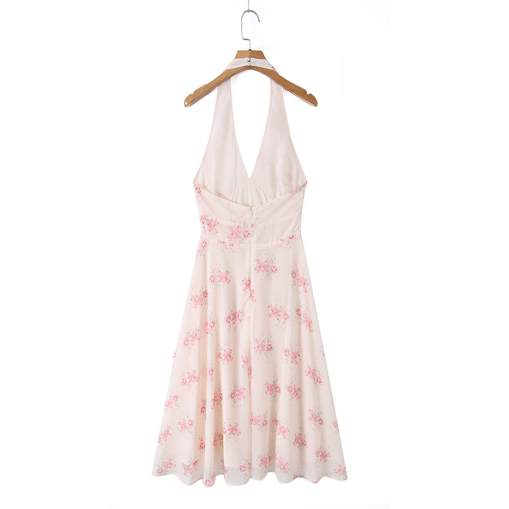 Rose medium long neck hanging sun dress