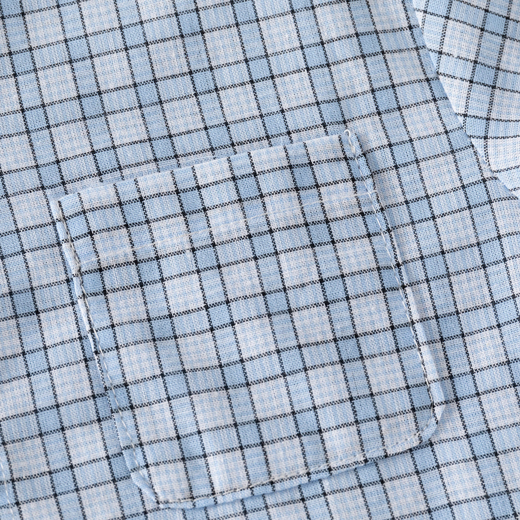 Soft Comfortable Moisture-Wicking Checkered Stand-Up Collar Short Sleeve Outdoor Casual Style Boys Shirt